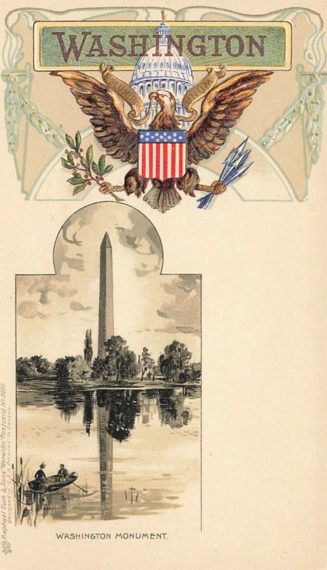 Washington DC Washington Monument Embossed Raphael Tuck Postcard