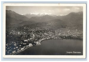 c1910 RPPC Birds Eye View Lugano Town Switzerland Postcard P128E