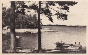 Sjövik Sjovik Water Lake Motiv Vid Sjon Mjorn Sweden Real Photo Postcard