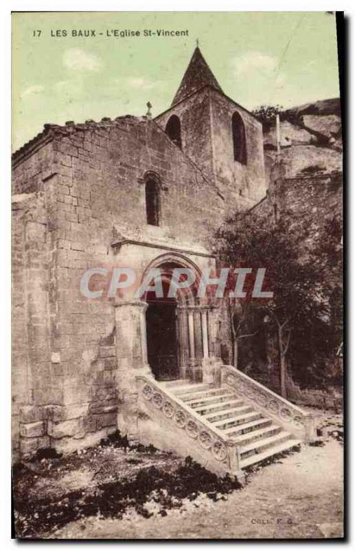 CPA Les Baux L'Eglise St Vincent