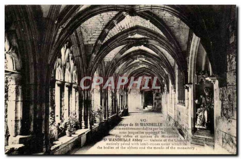 Old Postcard Rouen Abbey of St Wandrille The cloister