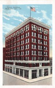 Oklahoma OK Postcard MUSKOGEE c1920 SURETY Building FLag