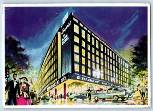 Copenhagen Denmark Postcard View of the Imperial Hotel 1961 Vintage Posted
