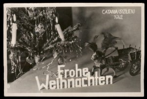 3rd Reich Germany 1942 Sicily Catania Weihnacht Christmas Card Cover UNUS 100632