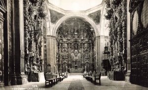 MEXICO~TEPOZTLAN-INTERIOR VIEW~REAL PHOTO POSTCARD