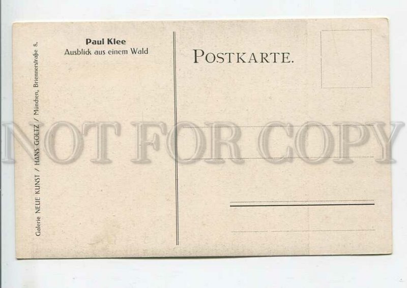 444232 Paul KLEE View from forest AVANT-GARDE Vintage postcard