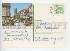 449710 GERMANY 1980 Gottingen strret cafe Biberach real posted POSTAL stationery