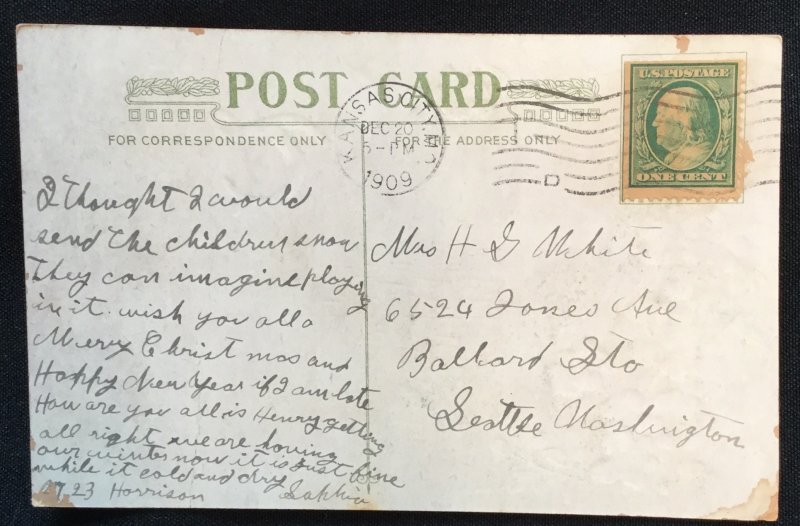 Used Postcard Happy New Year PM-1909 LB