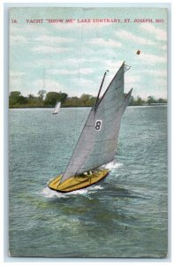 c1910 Yacht Show Me Lake Contrary River St. Joseph Missouri MO Vintage Postcard