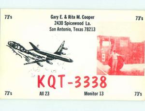 comic - QSL CB HAM RADIO CARD San Antonio Texas TX s0210