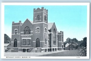 Marion Kentucky KY Postcard Methodist Church Exterior View c1940 Vintage Antique