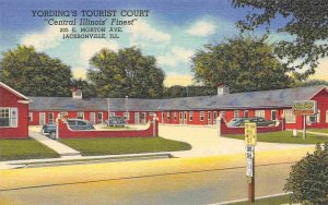 Yording Tourist Court Motel US 36 Jacksonville Illinois #1 linen postcard