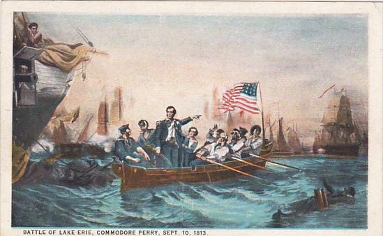 Battle Of Lake Erie Commodore Perry Sept 10, 1813 Painting by W H Powell Curt...