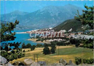 Modern Postcard The High Alps Savines Lake (800 m) of campgrounds Eygoires on...