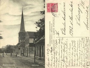 denmark, LØGSTØR, Raadhusgaden, Church (1913) Postcard