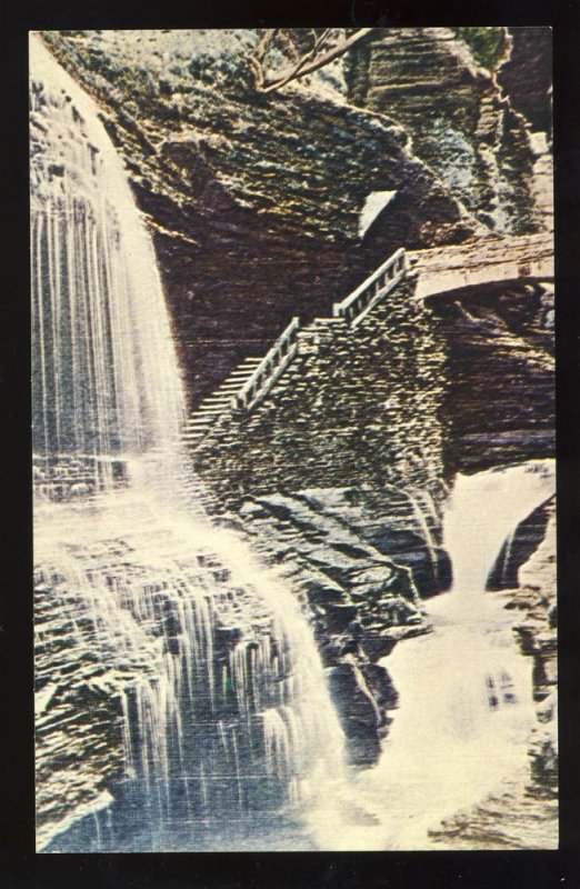 Watkins Glen, New York/NY Postcard, Rainbow Falls #2