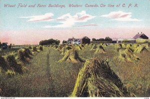 CANADA, 1900-1910s; Wheat Field And Farm Buildings, Western Canada, On Line O...