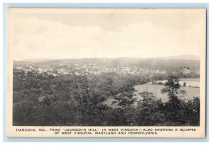 c1950s From Jackson's Hill in West Virginia, Hancock Maryland MD Postcard 