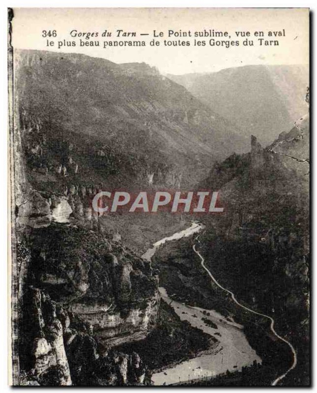 Old Postcard Gorges Du Tarn Point Sublime