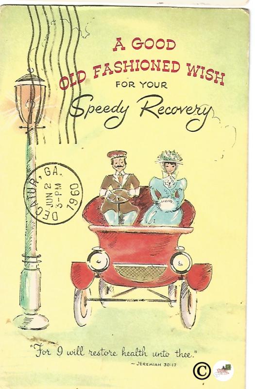 A Good Old Fashioned Wish For Speedy Recovery Vintage Postcard