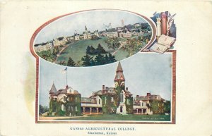 c1905 Manhattan Kansas Agriculture College undivided Postcard 25-12103