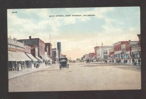 FORT MORGAN OCLORADO DOWNTOWN MAIN STREET SCENE VINTAGE POSTCARD