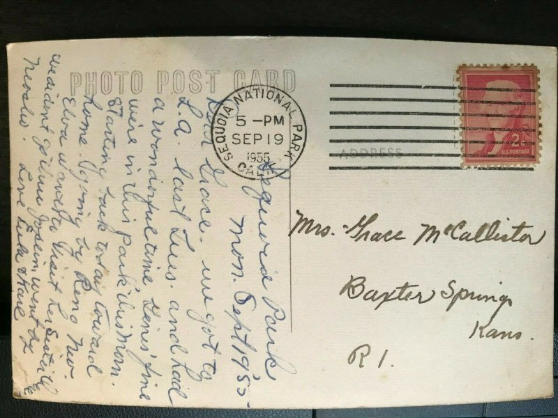 Vintage Postcard>1955>Gateway>Giant Redwoods>Sequoia National Park>California