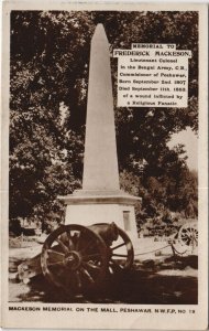 PC PAKISTAN, APESHAWAR, MACKESON MEMORIAL, Vintage REAL PHOTO Postcard (b43306)