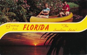 Greetings from Florida The Sunshine State - Canoeing and Sunset