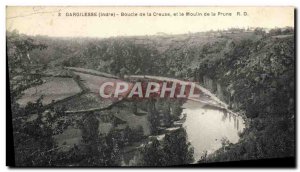 Old Postcard Gargilesse loop of the Creuse and the Moulin Plum