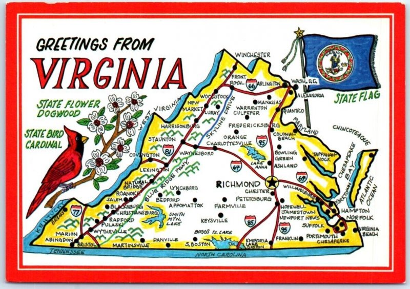 Postcard - Greetings From Virginia - Commonwealth Of Virginia