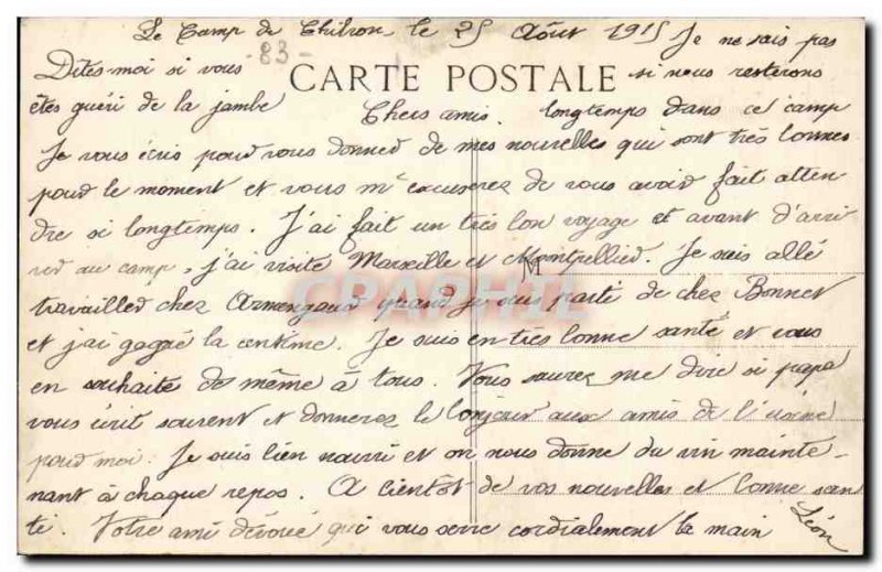 The Chibron camp near Vignes Old Postcard