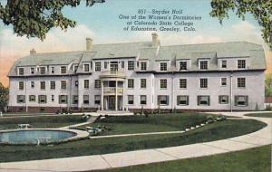 Colorado Greeley Snyder Hall One Of The Women's Dormitories At Colorado State...