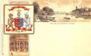 Raphael Tuck Heraldic The Dee Suspension Bridge Chester #1033 Postcard