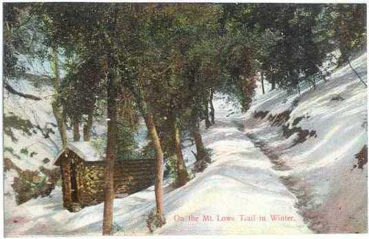 On the Mt. Lowe Trail in Winter near Los Angeles, California, CA, Divided Back ,