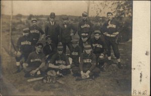 Raiders Baseball Team Collinsville Canton Connecticut CT Real Photo Postcard