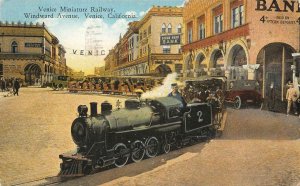 Venice Miniature Railway, Windward Avenue, CA Train 1925 Vintage Postcard