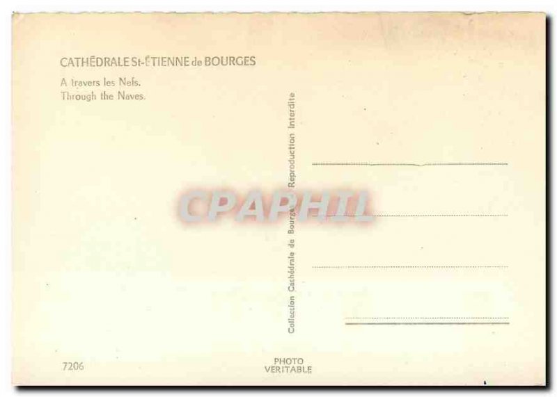 Postcard Modern Cathedrale St Etienne Bourges Through the Naves