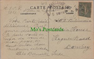 Genealogy Postcard - Bilimoria, Wadia House, Hugues Road, Bombay, India GL1350