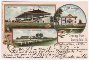 Greetings from Springfield Illinois Horse Racing Track Race 