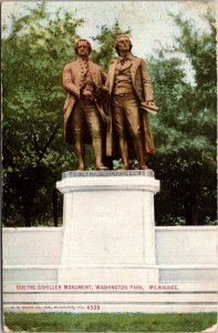 Wisconsin Milwaukee Washington Park The Goethe-Schiller Monument 1909