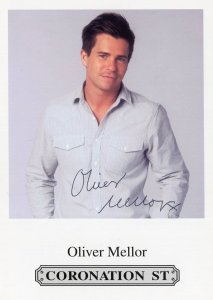 Oliver Mellor Coronation Street Hand Signed Cast Card Photo