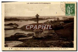 Old Postcard Island Brehat La Croix Saint Michel and the Village of Birlo