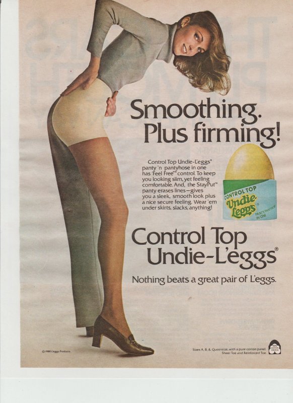 1973 L'eggs Leggs Sheer Tummy to Toes Pantyhose woman photo vintage print  Ad