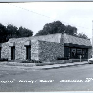 c1960s Anamosa, IA Downtown RPPC Citizen's Savings Bank Coca Cola Main St A108