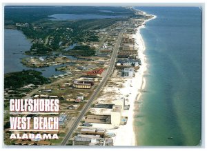 c1960 Aerial View White Sands Gulf Shores West Beach Alabama AL Vintage Postcard