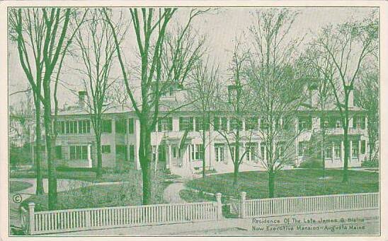 Maine Augusta Residence Of the Late James G Blaine Now Executive Mansion