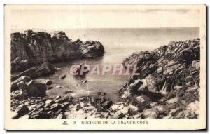 Old Postcard Rochers De La Grande Cote