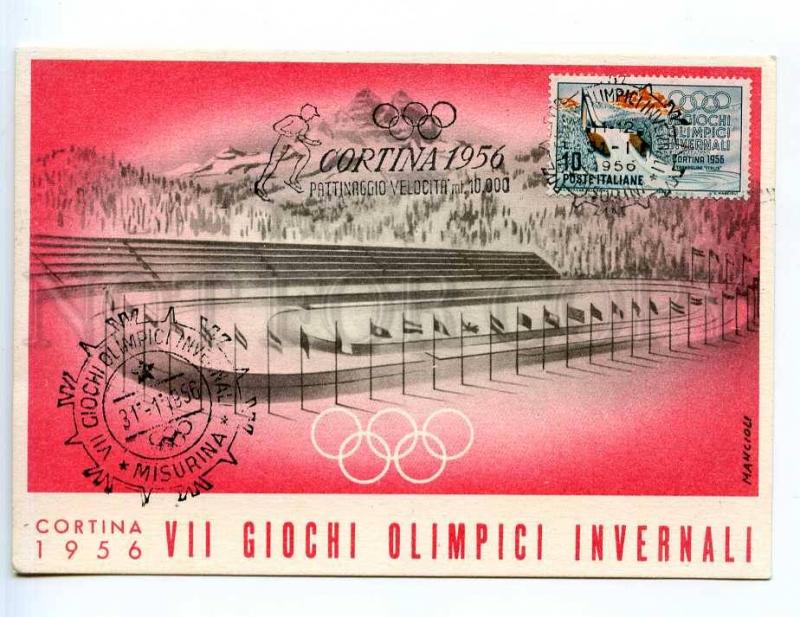 221893 ITALY CORTINA 1956 winter olympiad Old maxi-card