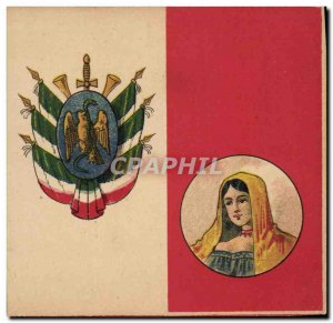 Old Postcard Flag Woman Mexico Mexico